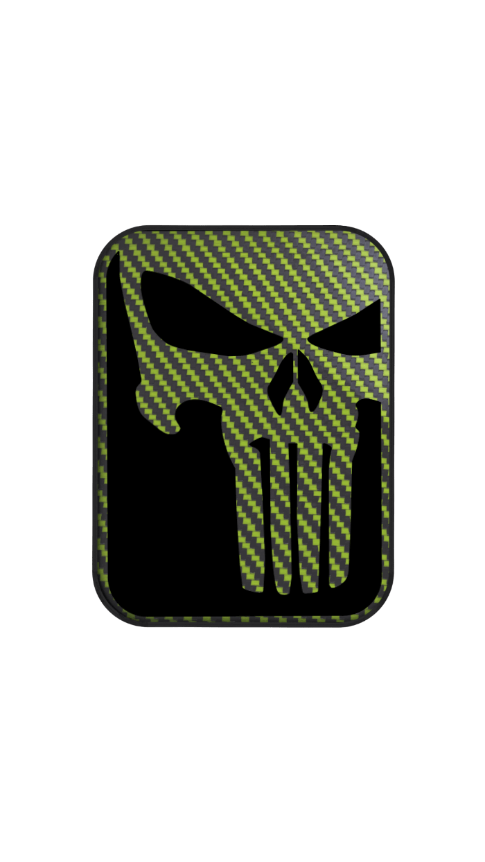 Xtend motorcycle foot pegs - Interchangeable Face Plate - The Punisher -  Bright lime and Black style