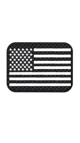 Xtend motorcycle foot pegs - Interchangeable Face Plate - USA Flag -  Black carbon and White style