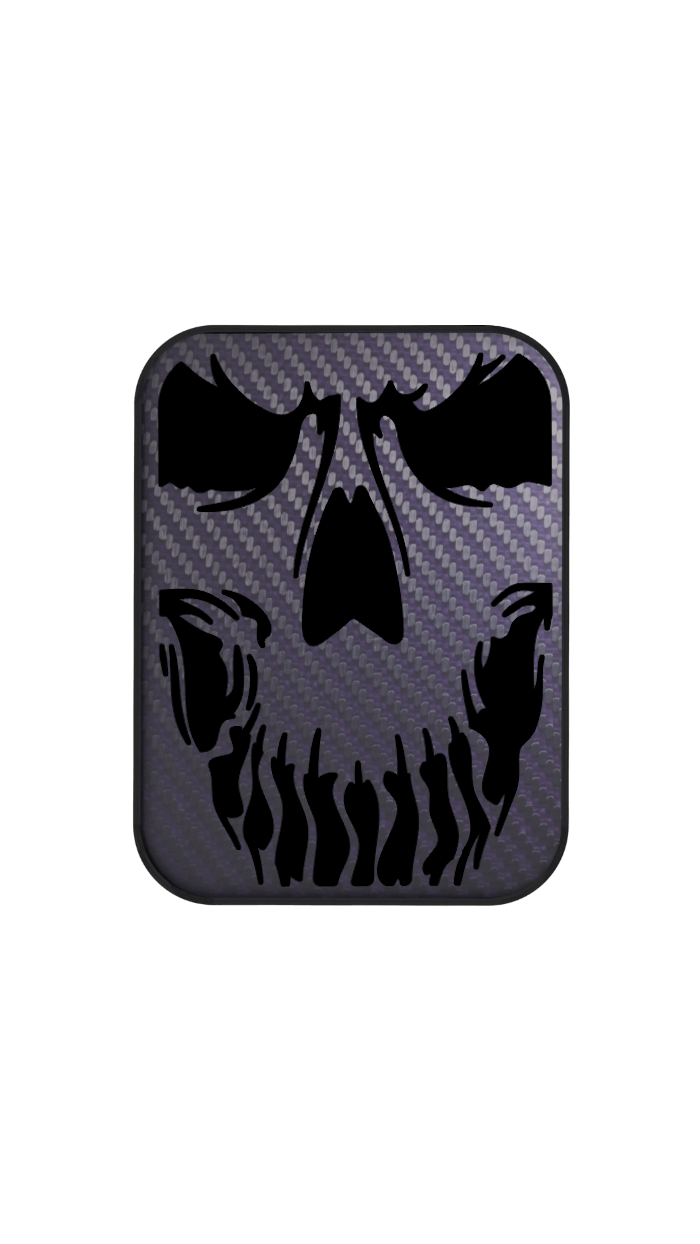 Xtend motorcycle foot pegs - Interchangeable Face Plate - Skull -  Dark purple and Black style