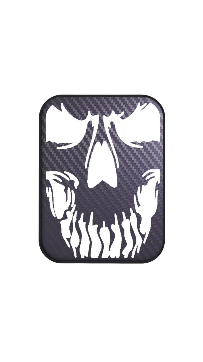 Xtend motorcycle foot pegs - Interchangeable Face Plate - Skull -  Dark purple and White style