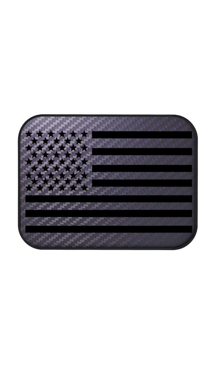 Xtend motorcycle foot pegs - Interchangeable Face Plate - USA Flag - Dark purple and Black style