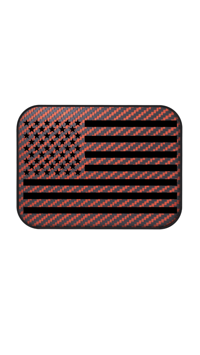 Xtend motorcycle foot pegs - Interchangeable Face Plate - USA Flag - Orange and Black style