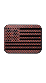 Xtend motorcycle foot pegs - Interchangeable Face Plate - USA Flag - Orange and Black style