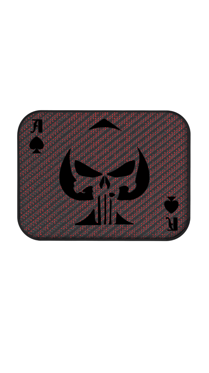 Xtend motorcycle foot pegs - Interchangeable Face Plate - Ace of Spades -  Red spectrum and Black style