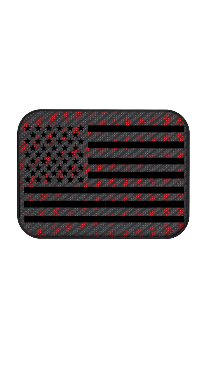 Xtend motorcycle foot pegs - Interchangeable Face Plate - USA Flag - Red spectrum and Black style