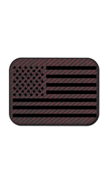 Xtend motorcycle foot pegs - Interchangeable Face Plate - USA Flag - Red spectrum and Black style