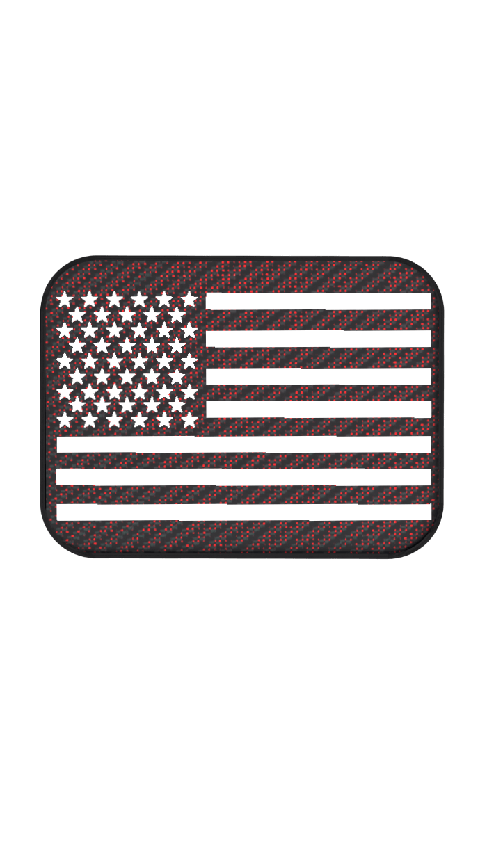 Xtend motorcycle foot pegs - Interchangeable Face Plate - USA Flag - Red spectrum and White style