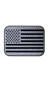 Xtend motorcycle foot pegs - Interchangeable Face Plate - USA Flag - Silver and Black style